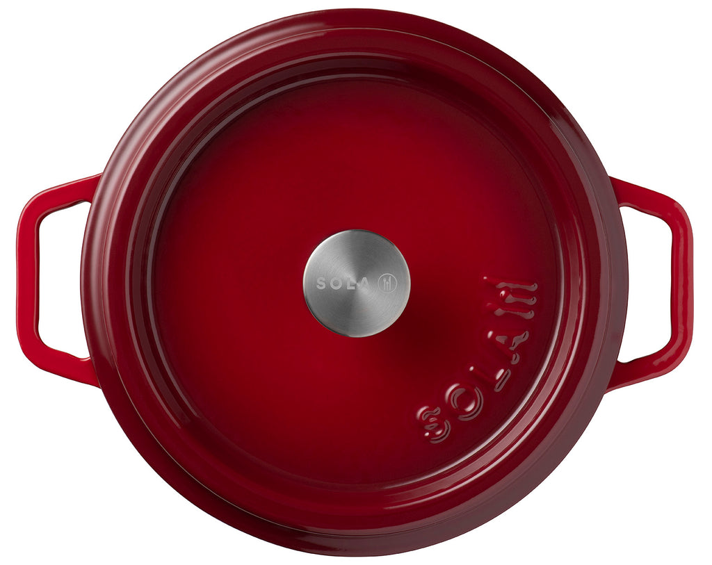 Gietijzeren braadpan 24 cm Rood