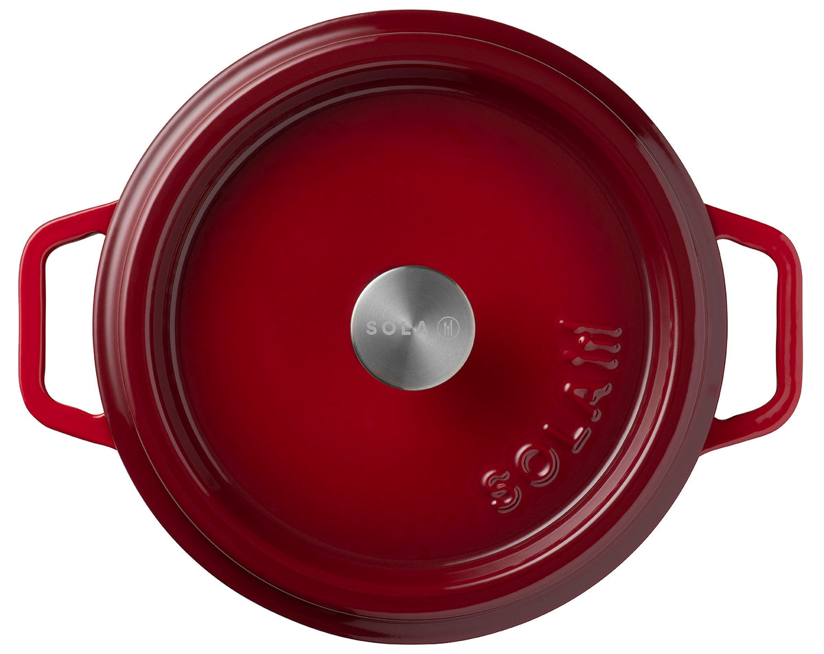 Gietijzeren braadpan 28 cm Rood