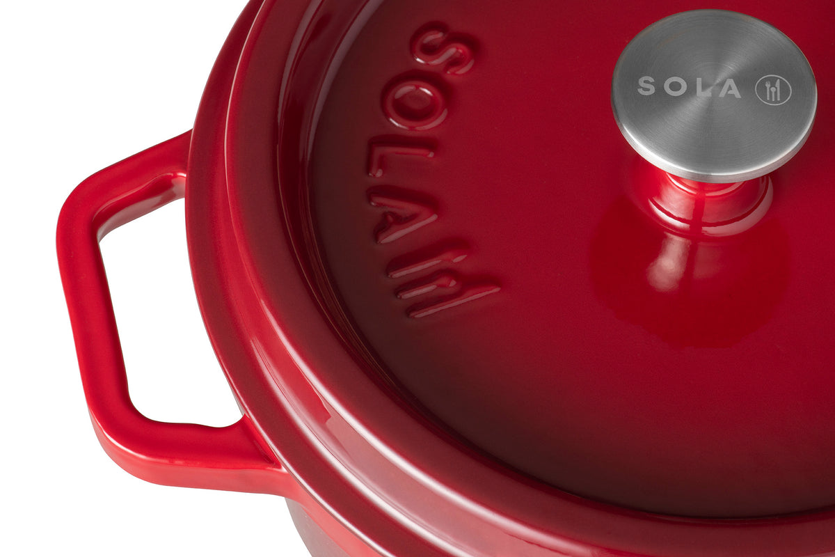 Gietijzeren braadpan 28 cm Rood