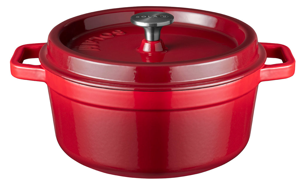 Gietijzeren braadpan 24 cm Rood