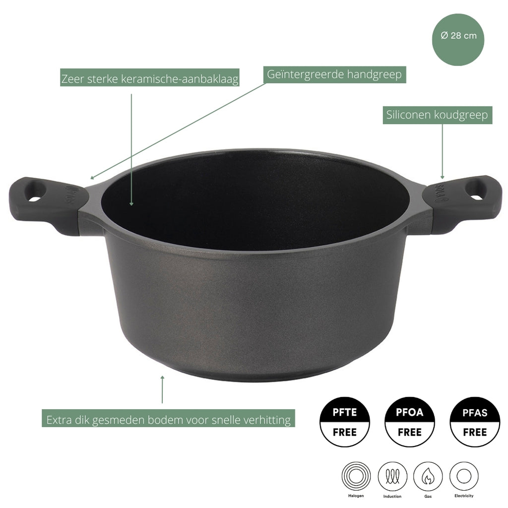 Braadpan met deksel 28 cm Ceramic Deluxe