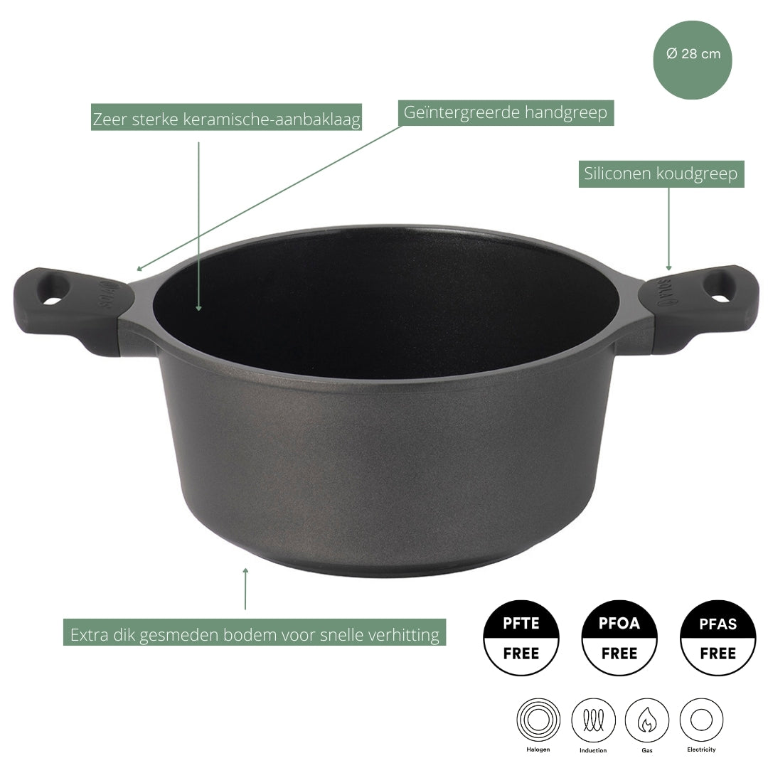 Braadpan met deksel 28 cm Ceramic Deluxe