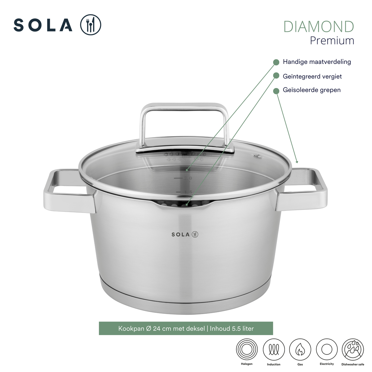 Kookpan 24 cm Diamond