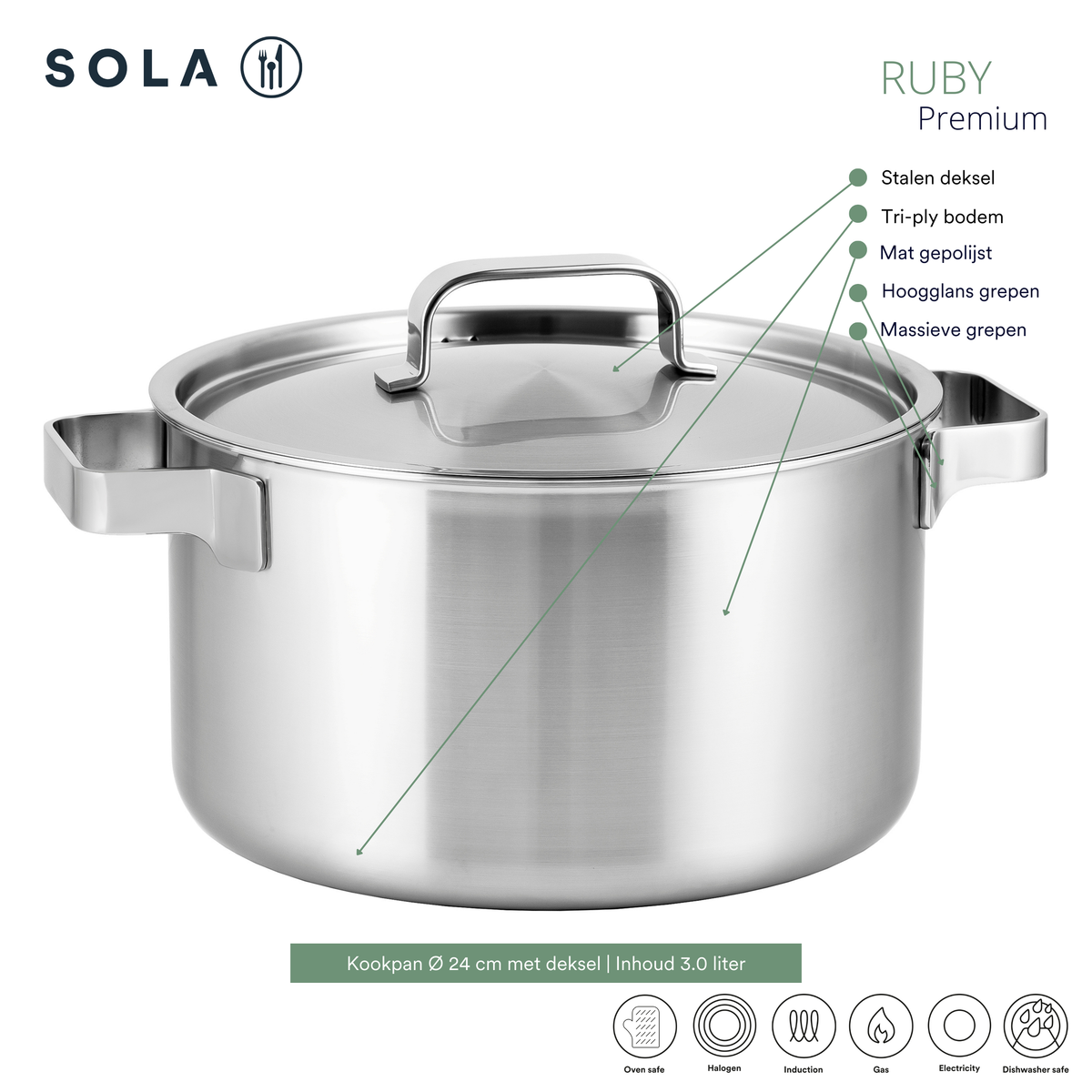 Kookpan 24 cm Ruby