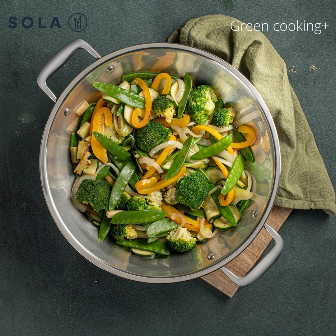 Green cooking+ wokpan 32 cm met deksel