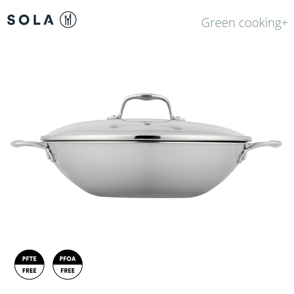 Green cooking+ wokpan 32 cm met deksel