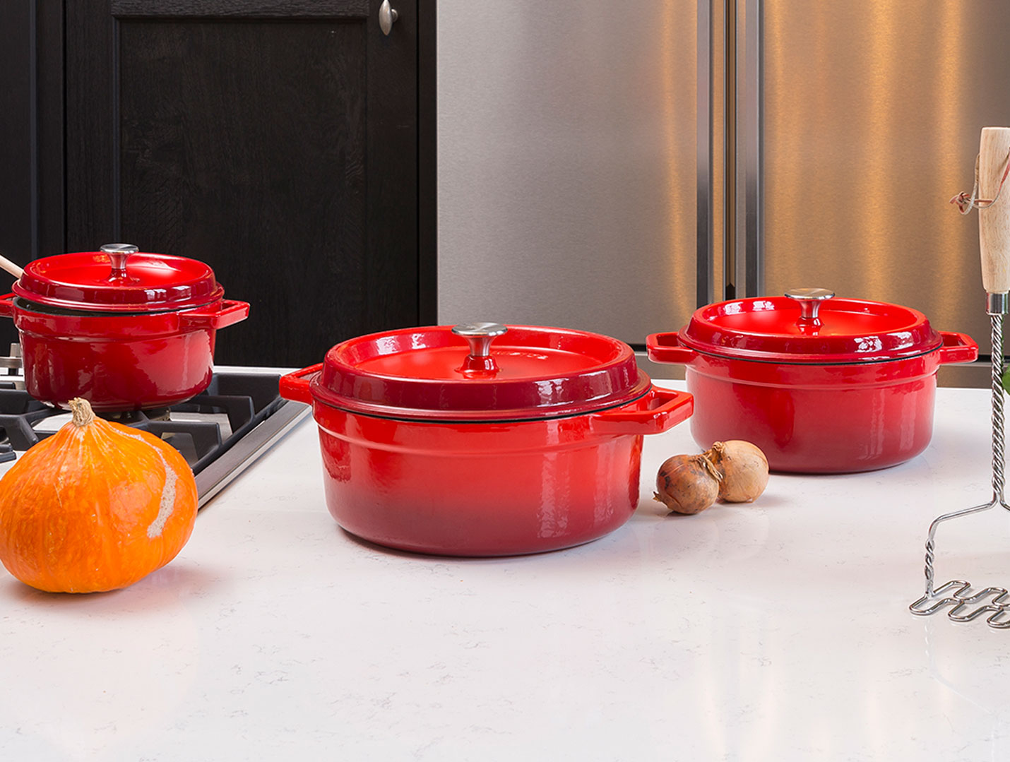 bijvoorbeeld Ideaal Vermaken Gietijzeren braadpan 20 cm oranje/rood | Sola