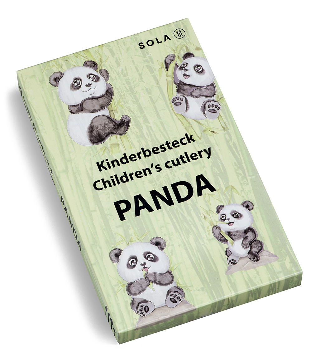 hoek engineering Diplomatieke kwesties Kinderbestek 4 delig Pandaberen | Sola