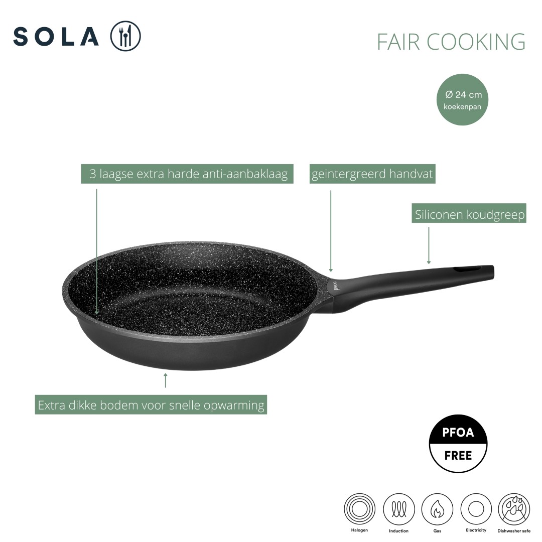 diefstal Botsing Formulering Koekenpan 24 cm Fair Cooking | Sola